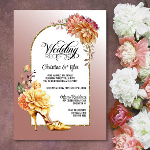 Invitation Réception De Mariage Florale Stiletto Rose Arche B