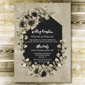 Invitation Réception de mariage florale tournesol de campagne