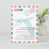 Invitation Réception de mariage Floride Antique Airmail (Debout devant)