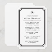 Invitation Réception de mariage formelle élégante avec monogr (Devant / Derrière)