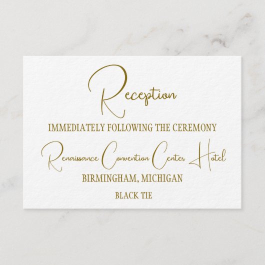 Invitation Réception de mariage formelle en noir et or  (Devant)