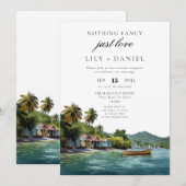Invitation Réception de mariage fugué tropical des Caraïbes (Devant / Derrière)
