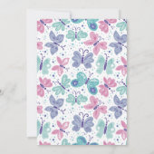 Invitation Réception de mariage fuite amoureuse Papillons (Dos)