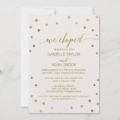 Invitation Réception de Mariage Fuite avec Points Dorés (Devant)