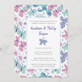 Invitation Réception de mariage Fuite papillons (Devant / Derrière)