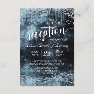 Invitation Réception de mariage Galaxie Nuit étoilée à l'aqua