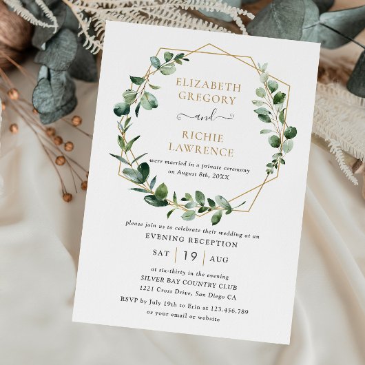 Invitation Réception de mariage géométrique de verdure du soi