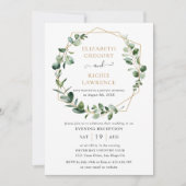 Invitation Réception de mariage géométrique de verdure du soi (Devant)