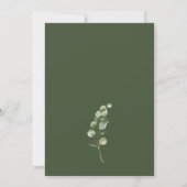 Invitation Réception de mariage géométrique de verdure du soi (Dos)
