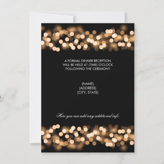 Invitation Réception de mariage Gold Hollywood Glamour (Devant)