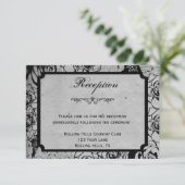 Invitation Réception de mariage gothique de cadre de rose de (Debout devant)