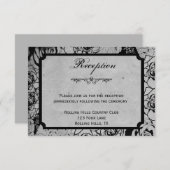 Invitation Réception de mariage gothique de cadre de rose de (Devant / Derrière)