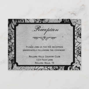 Invitation Réception de mariage gothique de cadre de rose de