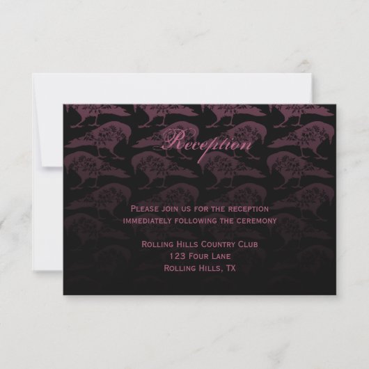 Invitation Réception de mariage gothique de Purple Raven (Devant)