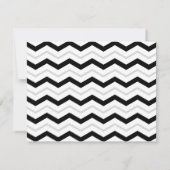 Invitation Réception de mariage gris et noir chevron blanc UN (Dos)