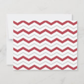 Invitation Réception de mariage grise et rouge chevron unique (Dos)