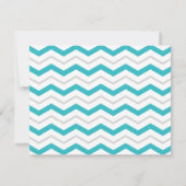 Invitation Réception de mariage grise et turquoise à chevrons (Dos)