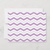 Invitation Réception de mariage grise et violette à chevrons (Dos)