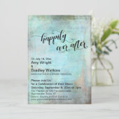 Invitation Réception de mariage Grunge Aqua Happily Ever Afte (Debout devant)