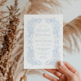 Invitation Réception de mariage héritage bleu français