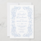 Invitation Réception de mariage héritage bleu français (Devant)