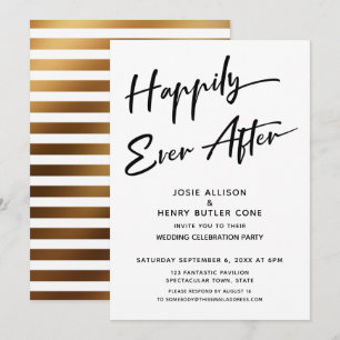 Invitation Réception de mariage Heureux à tout jamais + Rayur