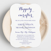 Invitation Réception De Mariage Heureux Minuit Bleu