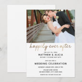 Invitation Réception de mariage : heureux pour toujours (Devant / Derrière)