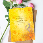 Invitation Réception de mariage hindou indien Peacock Floral<br><div class="desc">Terminez vos célébrations mariages avec style avec cette élégante invitation indienne de mariage hindou. Doté d'un paon magnifiquement peint, d'une aquarelle florale douce et d'une palette de pastel chaleureuse, ce design allie charme royal et élégance contemporaine. Parfait pour la soirée de réception, cette carte offre un espace suffisant pour votre...</div>