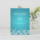 Invitation Réception de mariage Hiver Étincelle Turquoise (Debout devant)