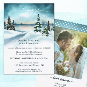 Invitation Réception de mariage hivernal personnalisée