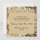 Invitation Réception de mariage hollywoodienne en or noir (Dos)