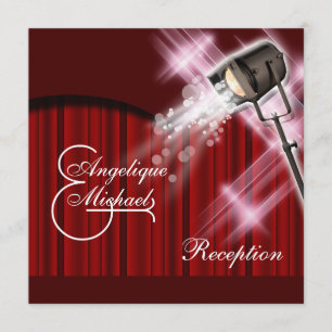 Invitation Réception de mariage hollywoodienne rouge noir