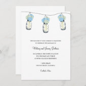 Invitation Réception de mariage Hydrangea & Mason Jar (Devant / Derrière)