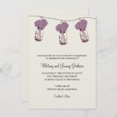 Invitation Réception de mariage Hydrangea & Mason Jar (Devant / Derrière)