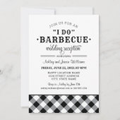 Invitation Réception de mariage I Do BBQ Gingham noir (Devant)