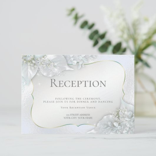 Invitation Réception de mariage | Icy Glacier Blue Shimmer (Debout devant)
