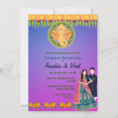 Invitation Réception de mariage indienne (Devant)
