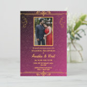 Invitation Réception de mariage indienne image personnalisée (Debout devant)