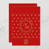 Invitation Réception de mariage influencée indienne en rouge (Devant / Derrière)