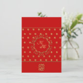 Invitation Réception de mariage influencée indienne en rouge (Debout devant)