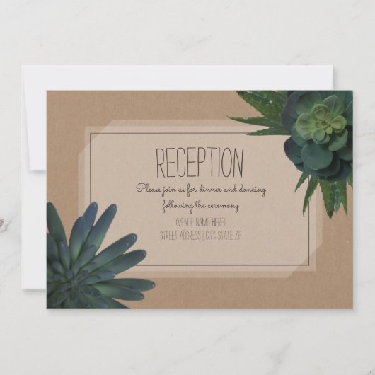 Invitation Réception de mariage inspirée de carton épais succ (Devant)
