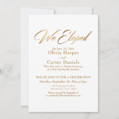 Invitation Réception de mariage intime avec calligraphie doré (Devant)