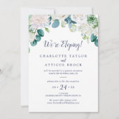 Invitation Réception de mariage intime avec fleurs blanches c (Devant)