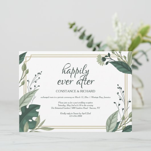 Invitation Réception de mariage intime avec simplement du feu (Debout devant)