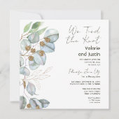 Invitation Réception de mariage intime avec végétation Eucaly (Devant)