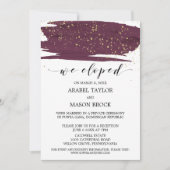 Invitation Réception de mariage intime Marsala et Or aquarell (Devant)