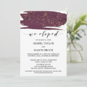 Invitation Réception de mariage intime Marsala et Or aquarell (Debout devant)