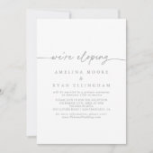 Invitation Réception de Mariage Intime Minimaliste Gris Attén (Devant)