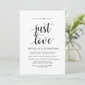 Invitation Réception de mariage intime moderne rustique noir (Debout devant)